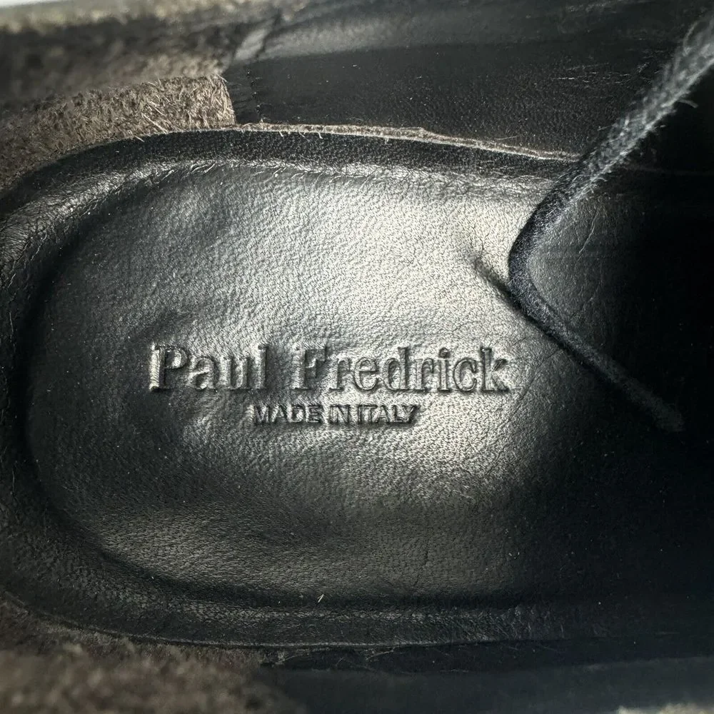 Paul Frederick Art Check Wing Tip Blue Leather Shoes 8M #FFK115D‎